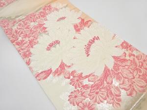 アンティーク　花模様織り出し　暈し袋帯（材料）